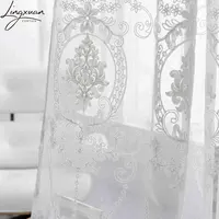 White Embroidered Sheer Voile Curtains For Bedroom Europe Tulle Window Curtain For Living Room Customized Size Home Drape Blinds 2