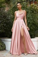 Elegant A Line Long Prom Dress For Women 2024 High Slit Backless Zipper Back Cocktail Party Formal Occasion Dresses Robe Soiree - Image 3