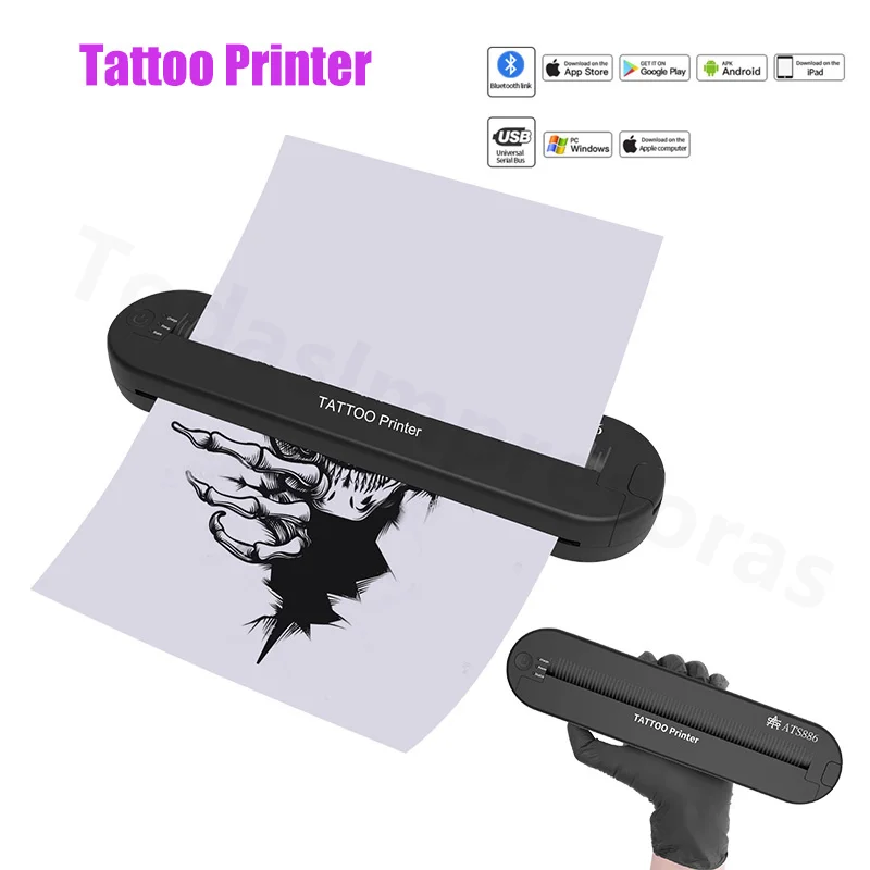 Fashionable Tattoo Thermal Printer Transfer Machine Professional Stencil Device BT Inkless Wireless Copier Printer Mini New 2024 8