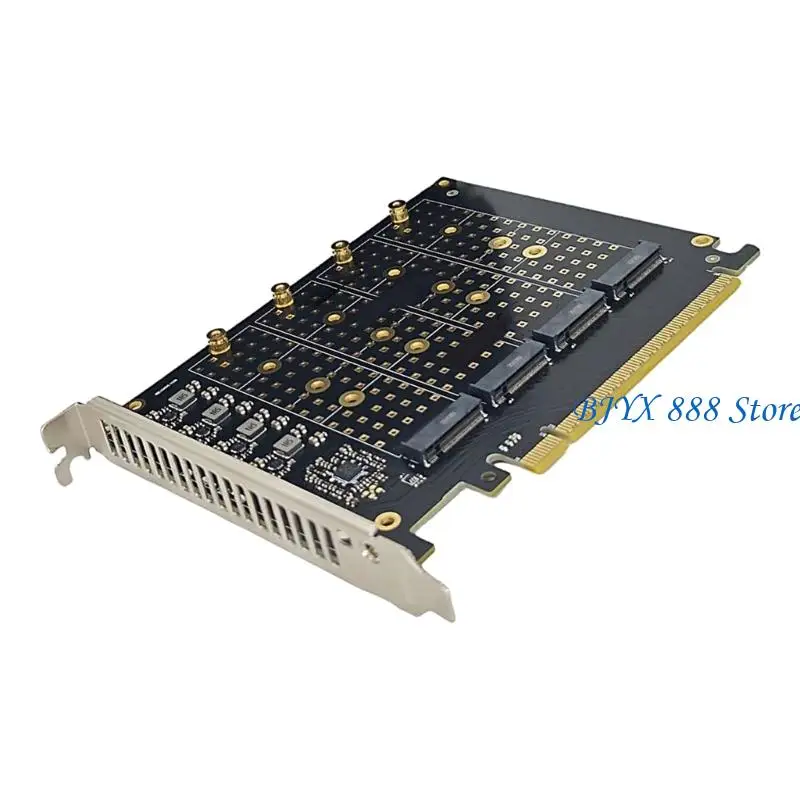 39XC 4 포트 M.2 스토리지 PCIe X16 확장 보드(금속 열 분산기 및 안정적인 전력 포함)