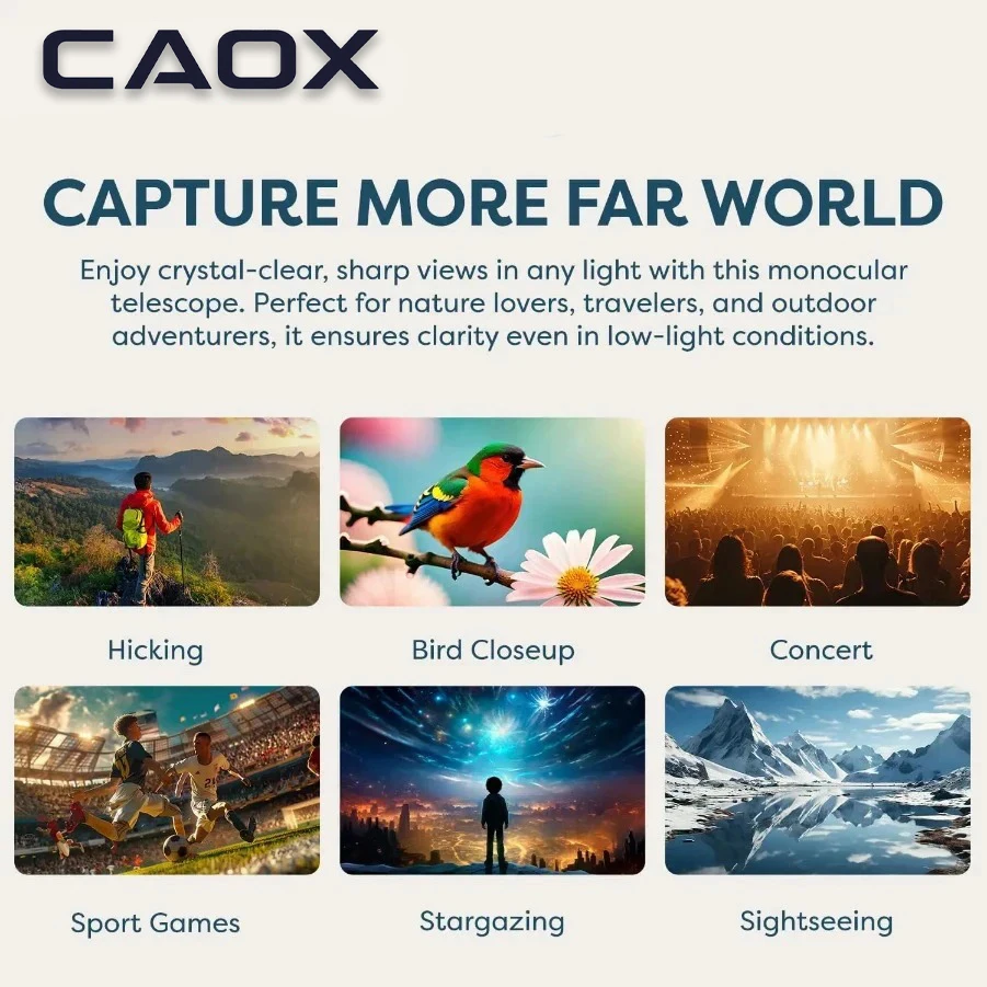  slider image of CAOX 10-30x40 Monocular Telescope