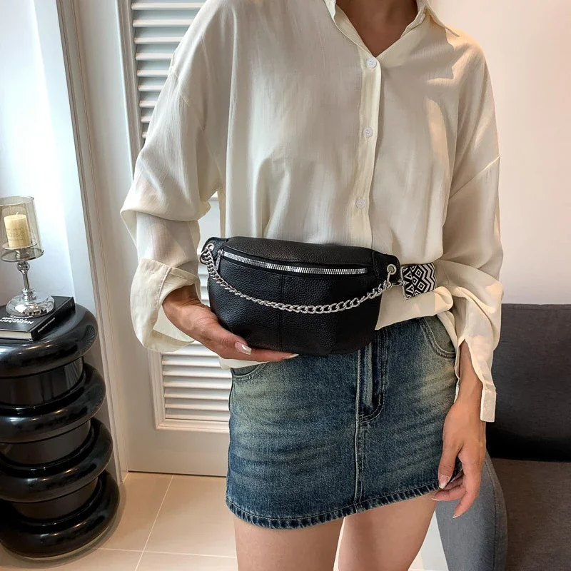 Women Waist Bag Fashion Chain Fanny Pack Designer Crossbody Chest