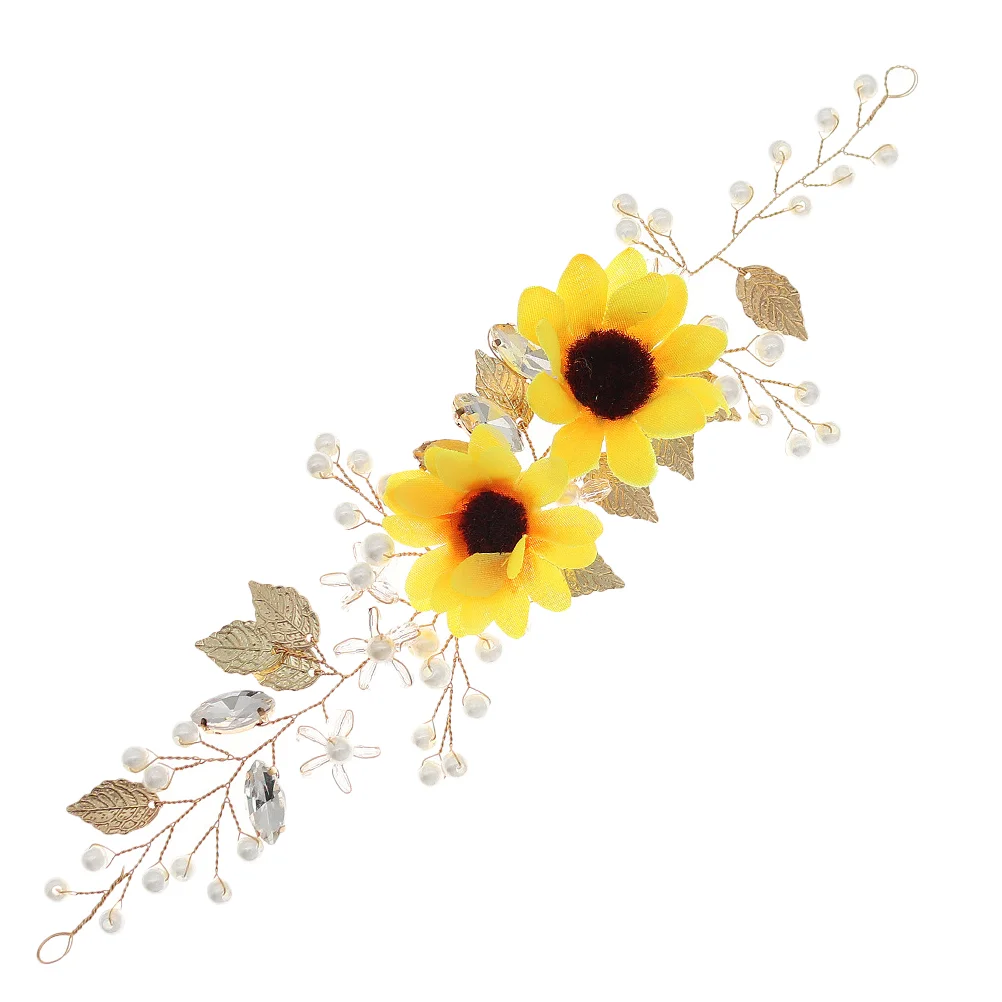 

Sunflower Hair Vine Accessories Headband Bands Flowers Hairband Zinc Alloy Bride