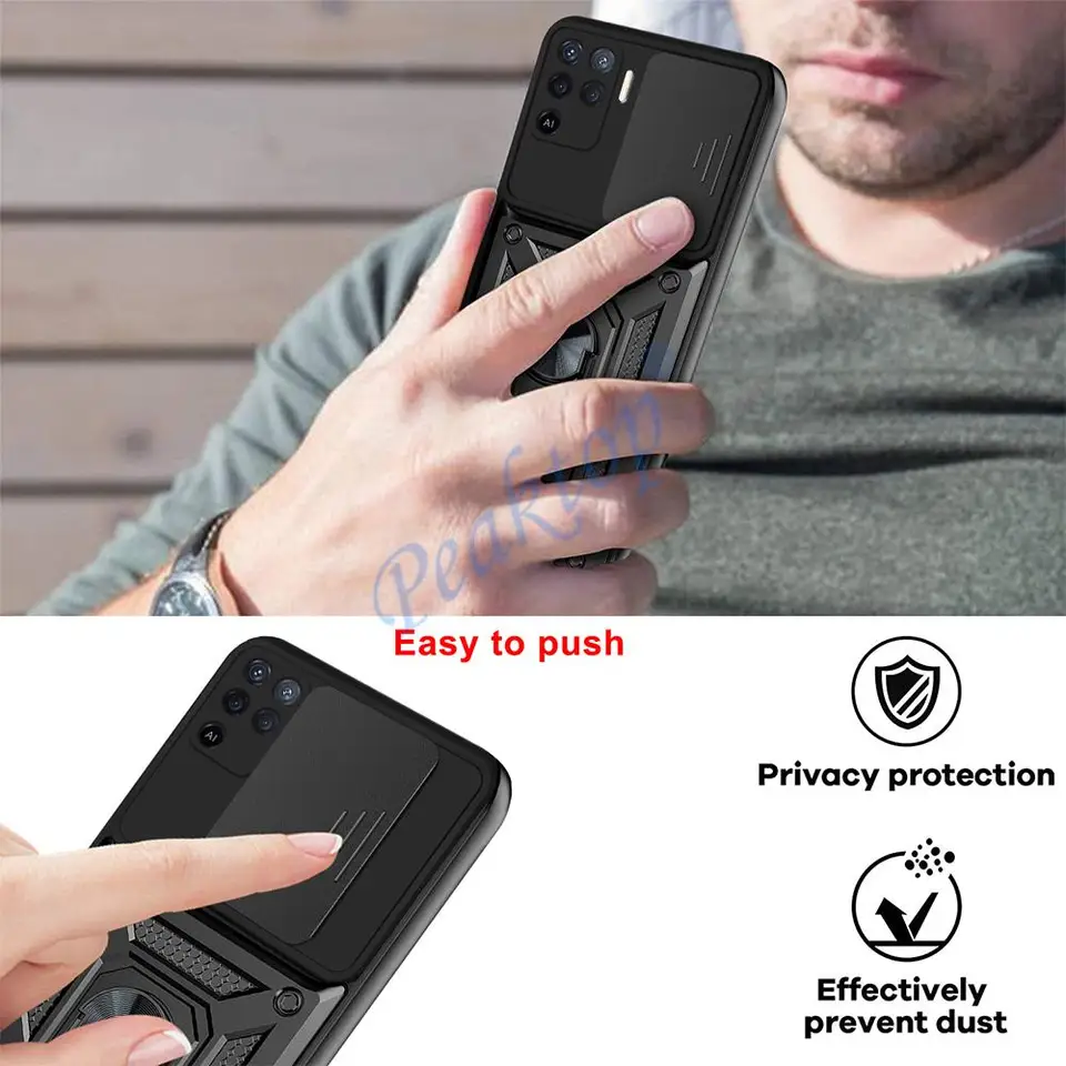 MaiJin Cover Per Oppo Reno Ace 6,5 Pollici - Custodia Ibrida 2 Strati Antiurto Con Cavalletto, Colore Grigio