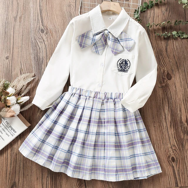 Preppy Clothes for Teenagers Children Clothing sets School White