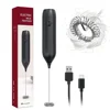 Rechargeable Milk Frother Electric Blender Handheld Frother Wand for Coffee Beverage Blender, Cappuccino Mini Frother 1
