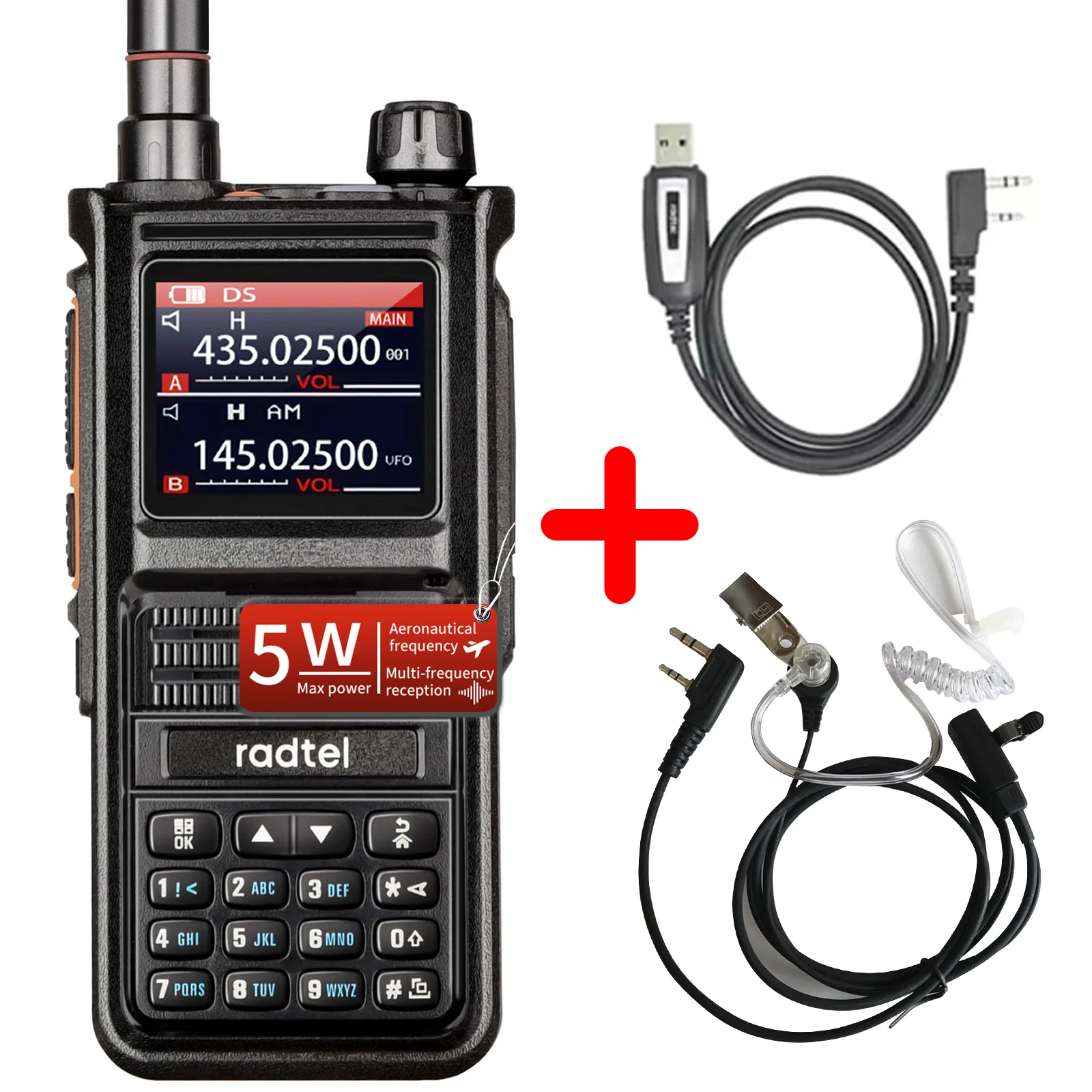 Radtel RT-470X Talkie-Walkie Multibandes - 256 Canaux, NOAA, Puissance 5-10W - Neuf