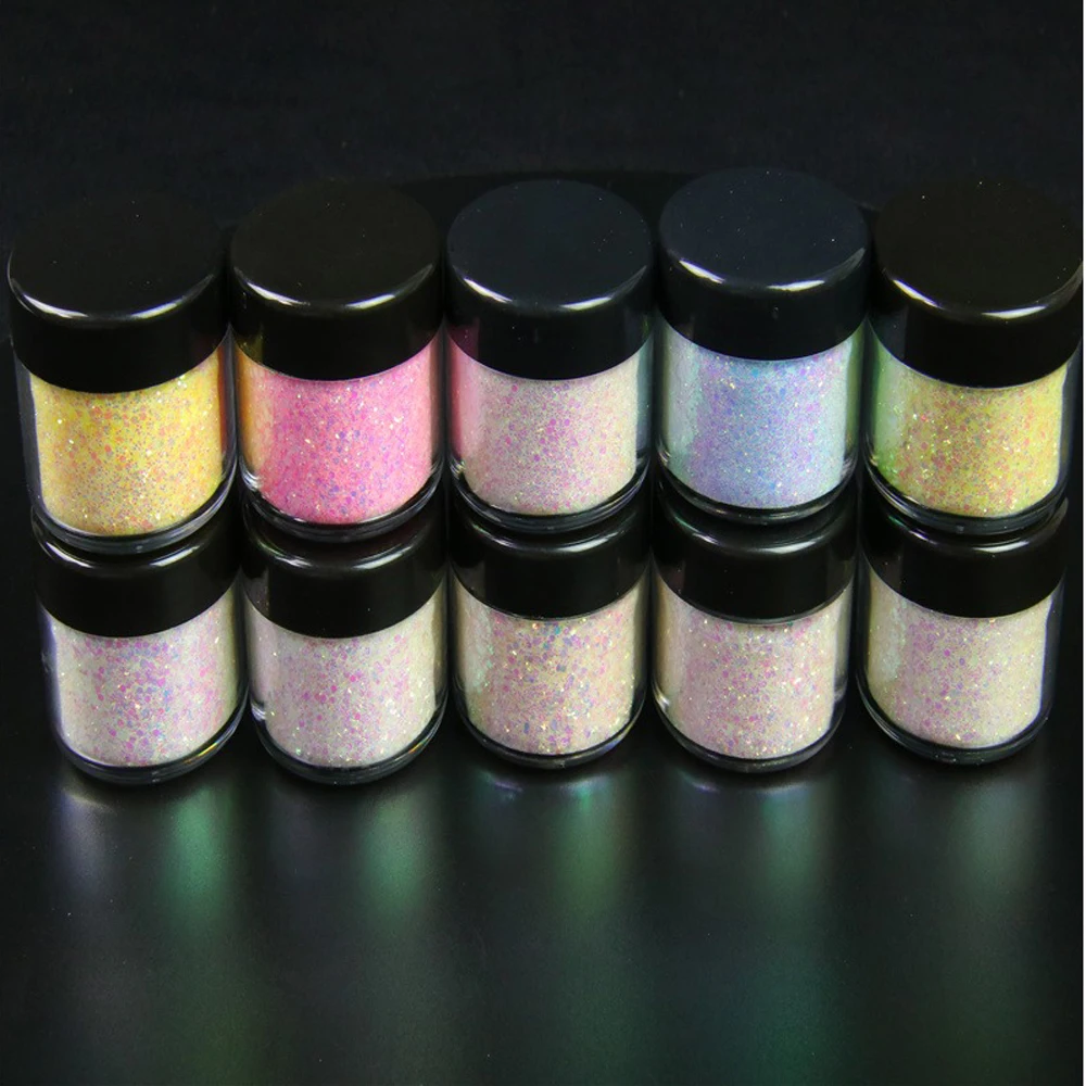 Nail Powder Nail Glitter Nail Decoration 10g UV Color Changing Glitter Mixed Nail Art Powder