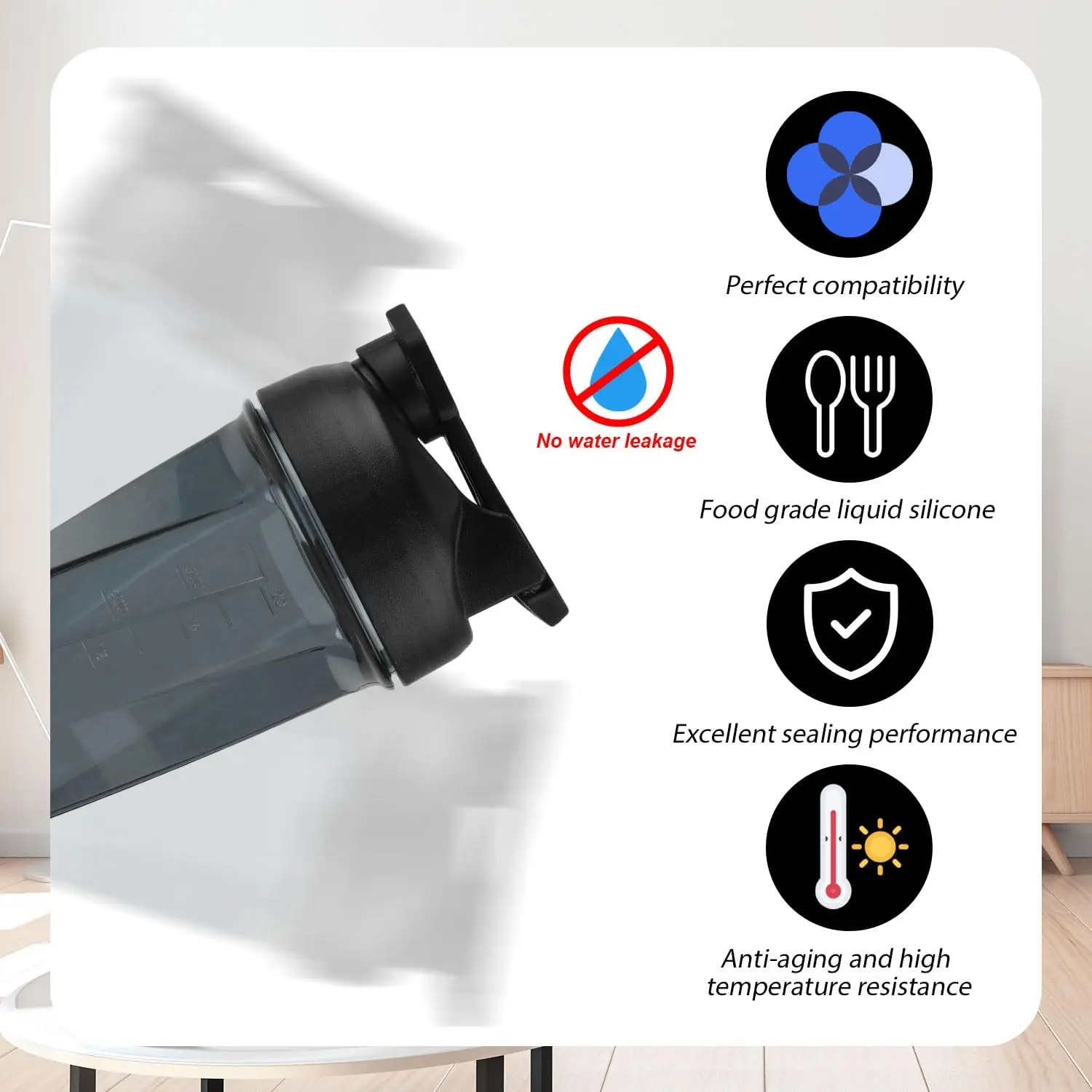 4pcs Silicone Sealing Ring Gaskets Seal Accessories Leak-Proof Water Bottle Lid O Ring Seal