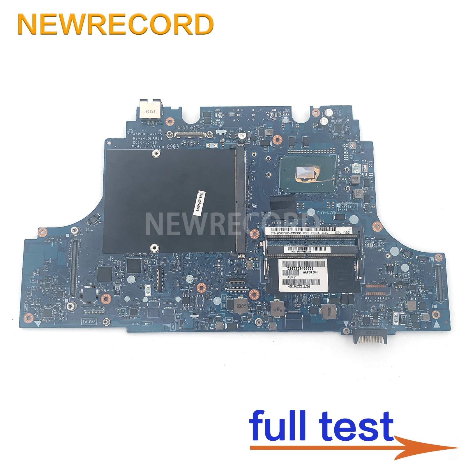 

For Dell Precision 7710 LA-C551P Motherboard NR6XM 0NR6XM CN-0NR6XM Xeon E3-1505M V5 2.8 GHz Laptop