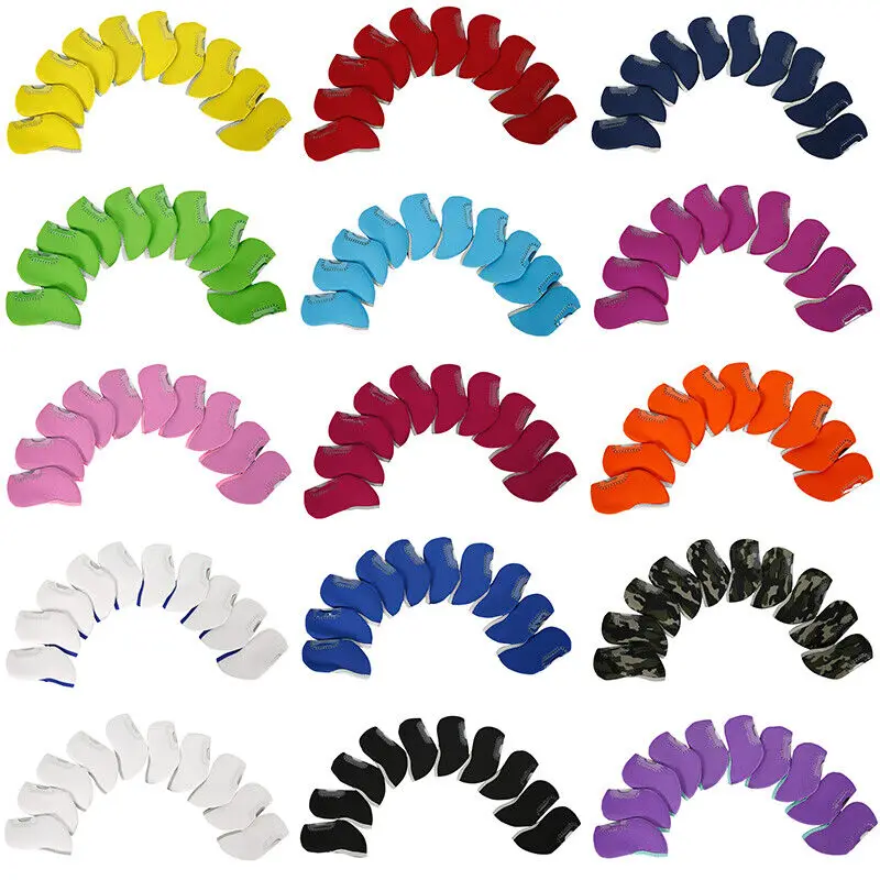 10PCS 11g Neoprene Iron Head Covers Club Golf Iron Headcovers Protector Universal Protection Golf Irons 10 Colors