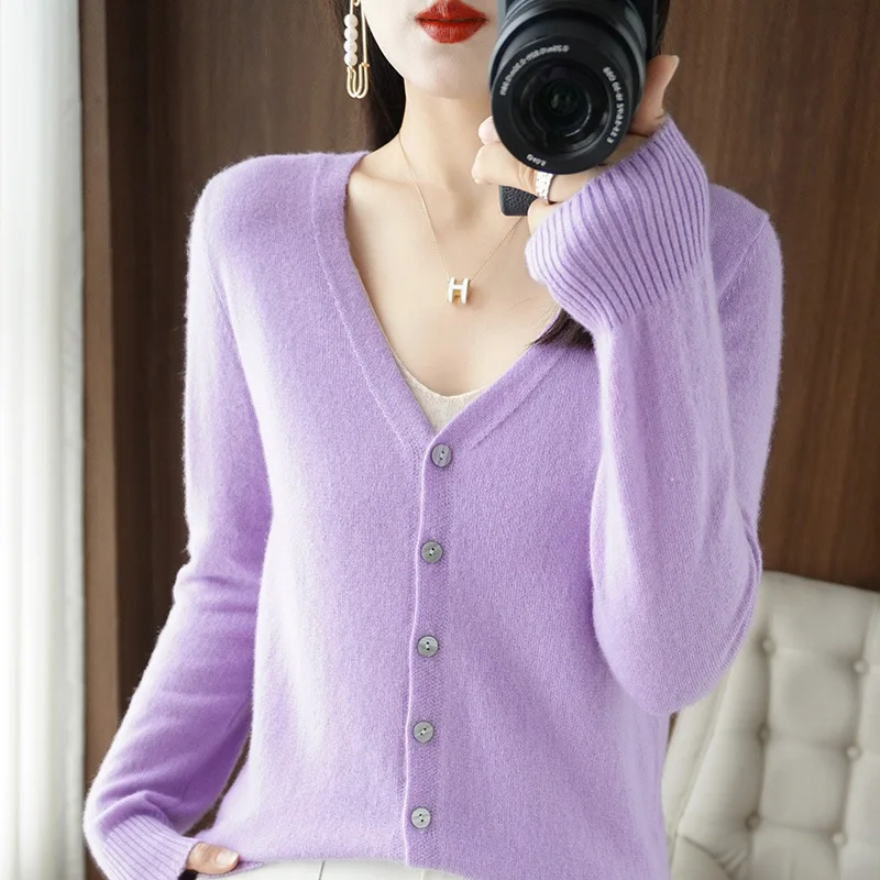 Women Cardigans 2023 Autumn Winter Single Breasted Knitwears Long Sleeve Warm Knit Cardigan Korean Fashion Spring casual Sweater_voghion.com