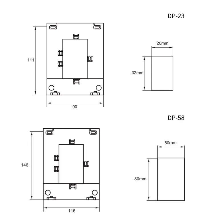 atual, saída do DP-58 250A-1000A, 5A, 5a, 50x80mm