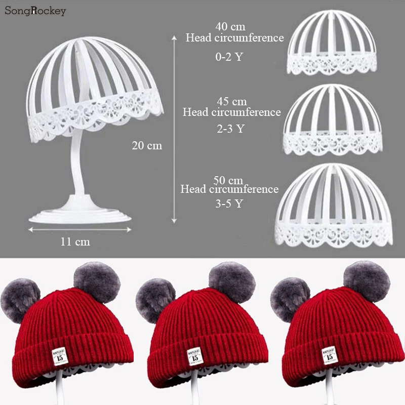 Foam mannequin head 1pc Baby Child Kid Mannequin Head Model Dome Hat Holder Rack Storage Wigs Show Display Stand Organizer Shelf Plastic Holder Rack