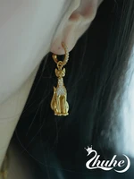 2024 New Ancient Egyptian Cat Earrings For Women Retro Style Copper Alloy Jewelry Party Gifts 1