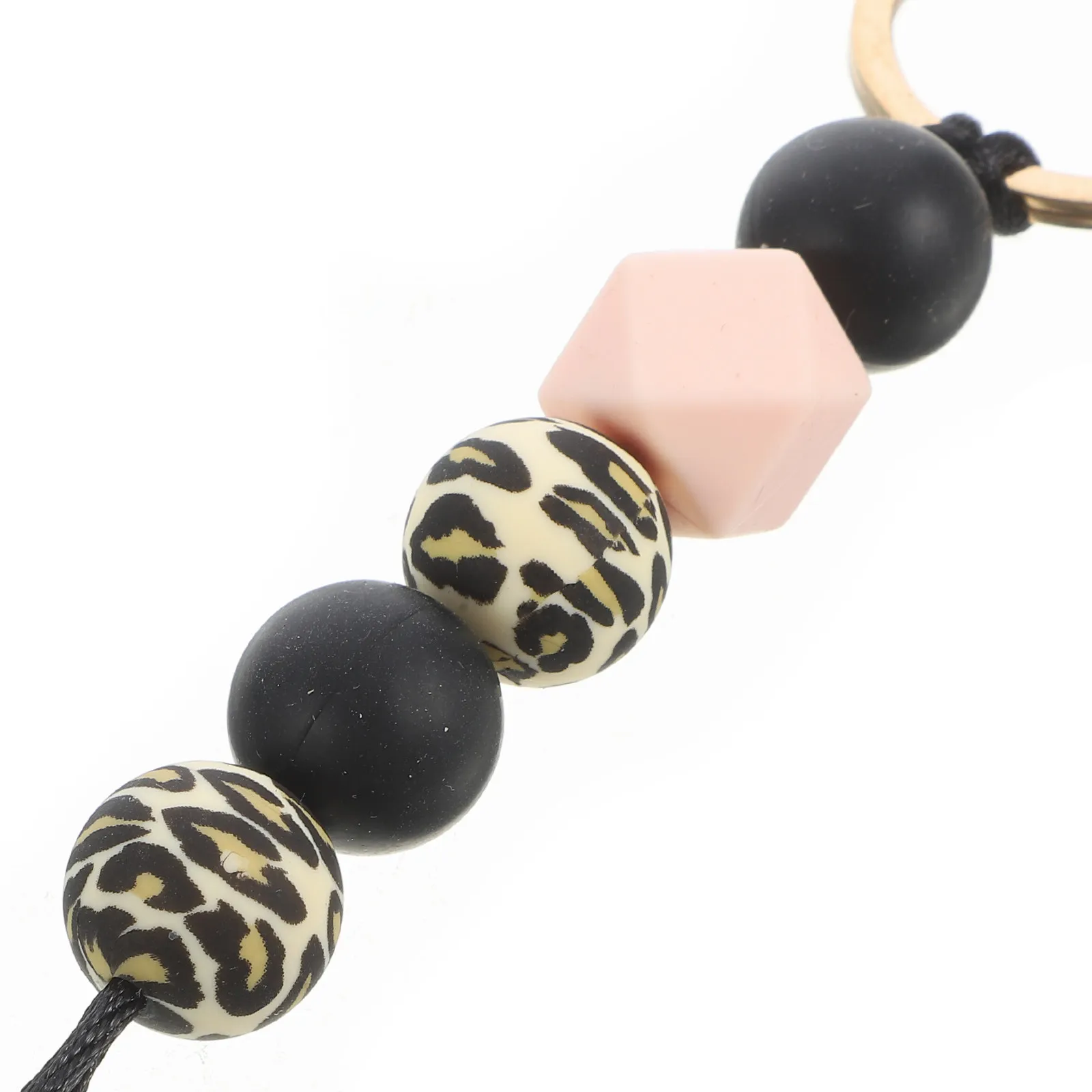 나무 구슬 키 끈, ID 카드용 다용도 분실 방지 스트랩, 편안하고 부드러운 표면의 열쇠 및 휴대폰 홀더용 끈