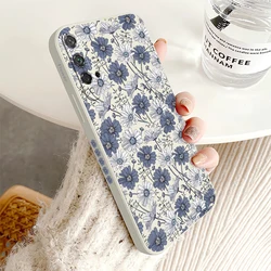 Blue Flowers Soft Phone Case Cover for Honor X20 5G (White-769)