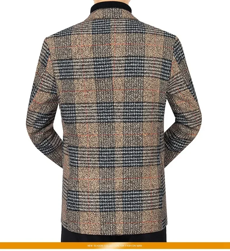 Men's Fashion Blazer Jacket Suit England Style Plaid Business Causal Suits Men Clothing Conjuntos De Blazer Jacket Coat 4XL
