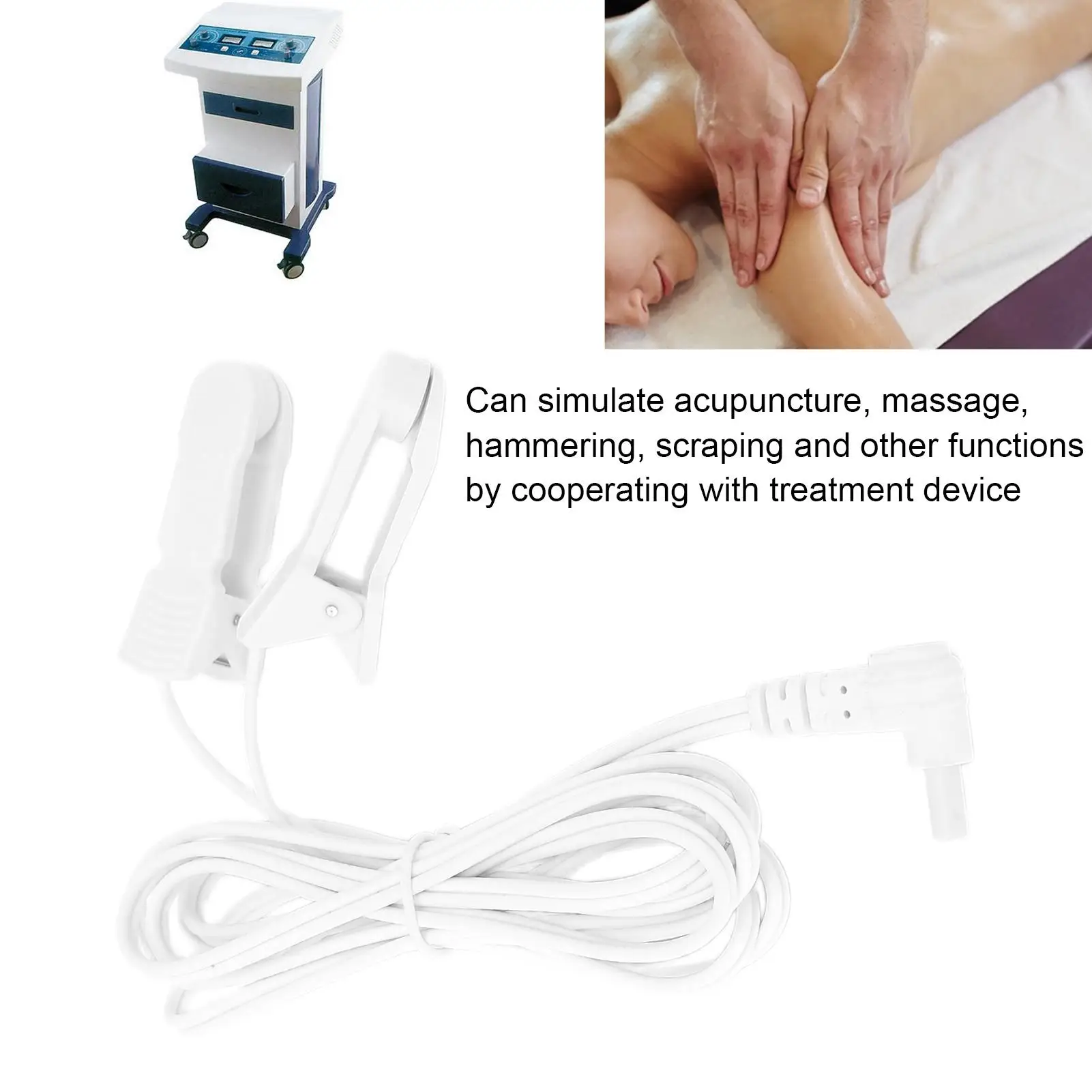 Replacement ear clip electrode wires for tens unit physiotherapy machine 1pc 2.35mm/3.5mm cable