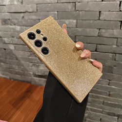 Luxury Bling Glitter Shockproof Phone Case with Camera Lens Protection - Galaxy S24 Ultra (Gold)
