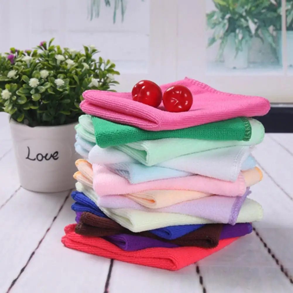 5Pcs Microfibre Cleaning Cloth Towel Car Valeting Polishing Wash Towel Duster Face/Hand Towel Kitchen  Random Color