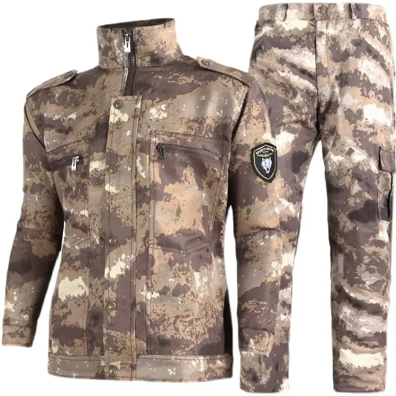 Fastness camouflage suit the ruins in spring and summer dirty overalls male commando training combat dress men s spring summer military uniform outdoor camouflage suit   python pattern wear resistant overalls labor insurance cloth