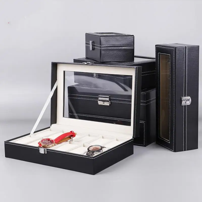 Watch Box 2/3/4/5/6/8/10 Grids PU Leather Watch Case Jewelry Storage Box Packaging Organizer Jewelry Display