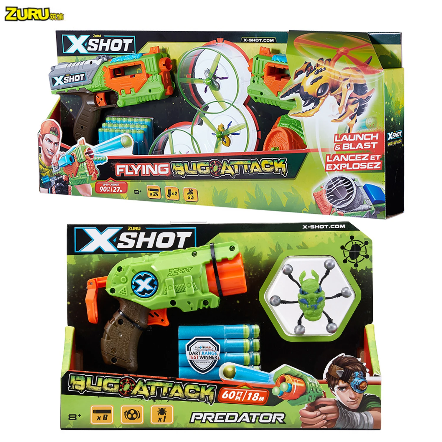 

X Shot Gun Toy Bugoattack Moving Target Bugs Flying Bugoattack Predator Boys Toys Outdoor Pistol Christmas Gift Hollow Darts