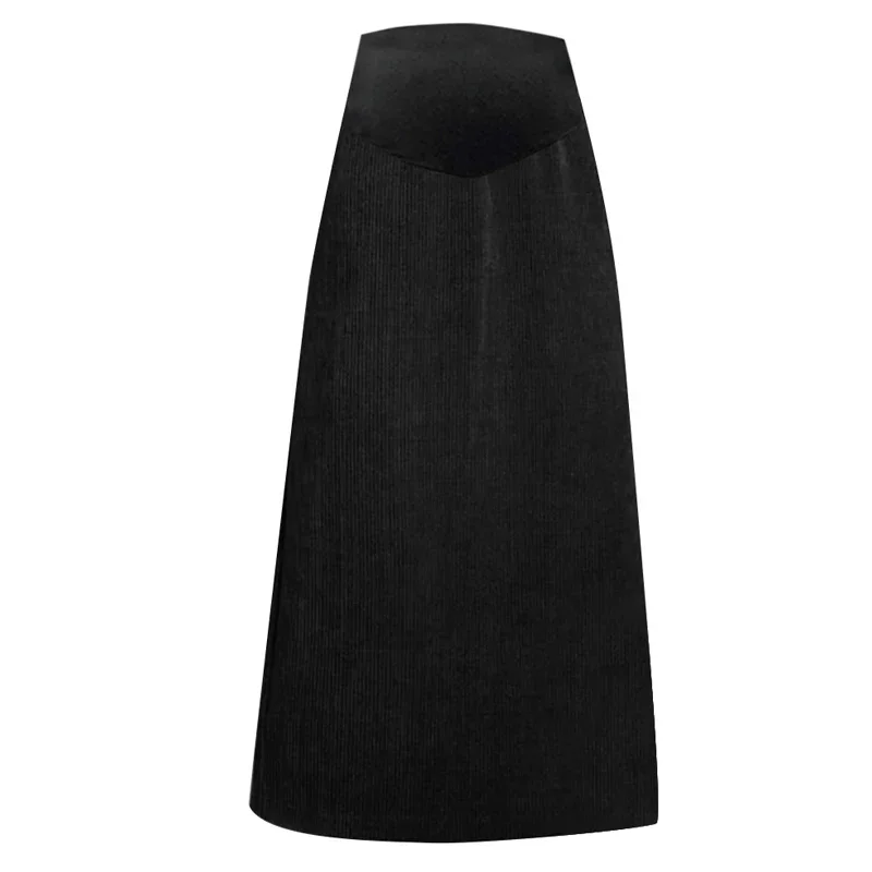 Korean Style Maternity Spring Corduroy Skirt High Waist Back Split Adjustable Pregnant Woman Straight Skirts Woolen A-line Skirt
