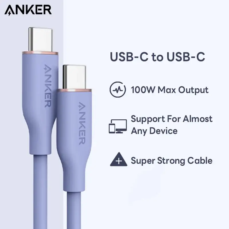 Anker Powerline Iii Flow Usb Tipo C Con Connettore Lightning Cavo Di Ricarica Usb 2.0 Tipo C Da 6 Piedi Ricarica Rapida Per Iphone Serie 15