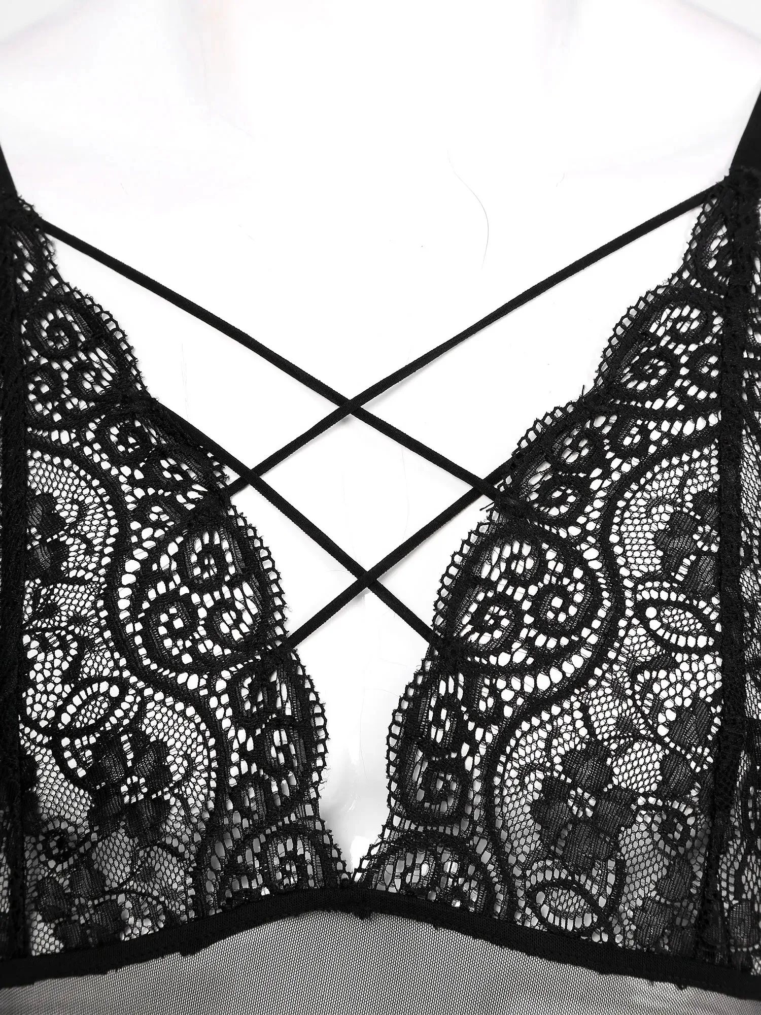 Men Sissy Bodysuits Sexy Crossdress Lingerie Spaghetti Straps High Cut Ruffle Floral Lace Teddy Bodysuit Nightwear Sleepwear