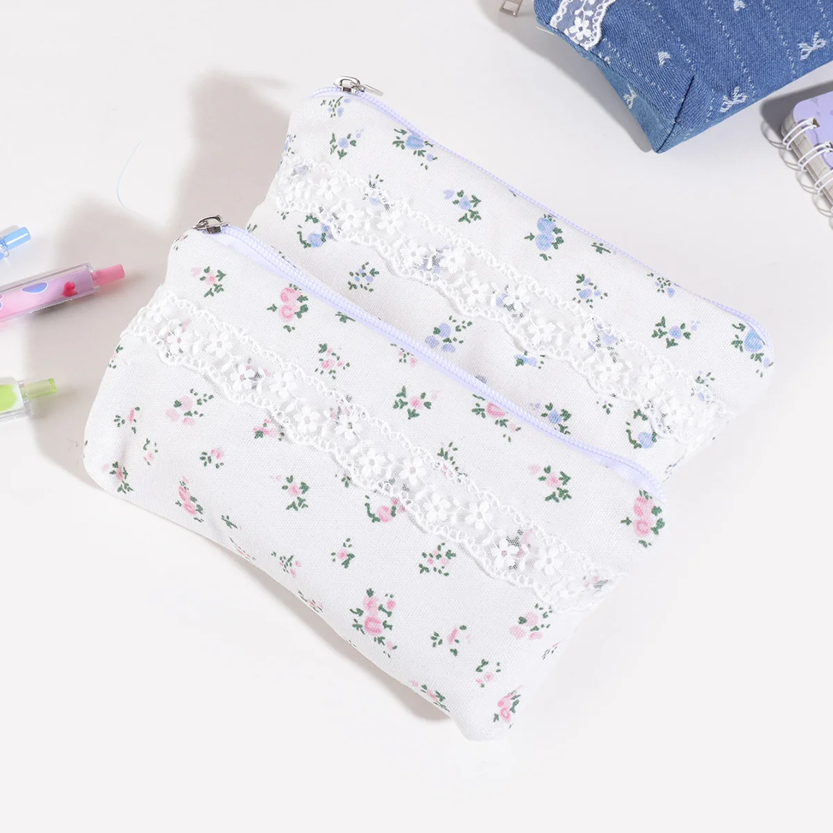 1 astuccio con bordi in pizzo, articoli di cancelleria per studenti, articoli scolastici portatili, articoli essenziali per il ritorno a scuola, un regalo per un amico - immagine 5