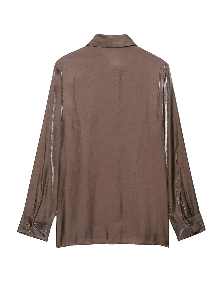 Chic Fashion rainbow colors Shirts for Women 2025 New Long Sleeve Women's Streetwear Casual Shirt And Blouse Woman Elegant Top