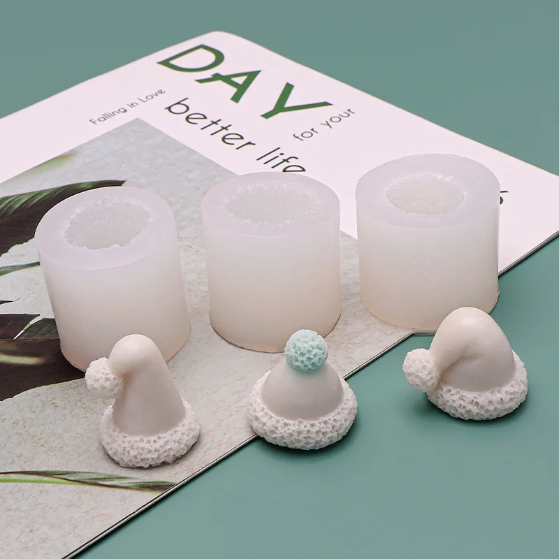 Silicone Mold Aomily Cute Hat Shape Cake Christmas Party Fondant Cake Chocolate Candy Resin Clay Ice Block Soap Baking