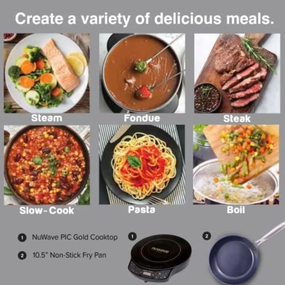 Precision Induction Cooktop, Portable, Powerful with Large 8&rdquo; Heating Coil,100&deg;F to 575&deg;F, 3 Wattage Settings