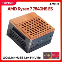 Topton Oculink Mini PC Gamer AMD Ryzen 7 7840HS ES 3*PCIe4.0x4 32G DDR5 6400MHz 2*2.5G LAN USB4 NAS Computer Windows 11 WiFi6 1