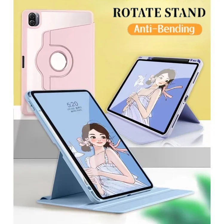 

For Xiaomi Pad 6/6 Pro Case pad 5 Pro 5G 11inch Casing For Redmi Pad 10.61 360 Rotating Stand Acrylic Transparent Shell