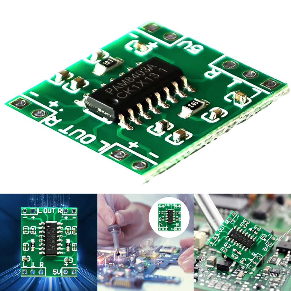 PAM8403 오디오 전력 증폭기 모듈 2.5V-5.5V 2 채널 미니 전력 증폭기 보드 모듈 Arduino 용 클래스 D USB 전원 공급 장치