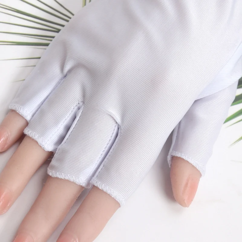 1 Pair Black Summer Half Fingers Gloves Breathable Thin Semi-Finger Driving Women Sunscreen Fingerless Elasticity Work Mittens