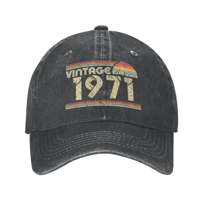 

Punk Unisex Cotton Classic Vintage 1971 Baseball Cap Adult 52th Birthday Gift Adjustable Dad Hat for Men Women Sun Protection