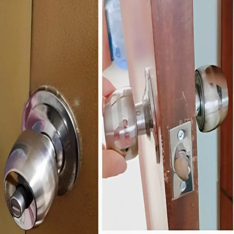 Stainless Steel 60mm Center Pitch - Row Doors Lock for Toilet / Bedroom / Wooden Door with Round Handles