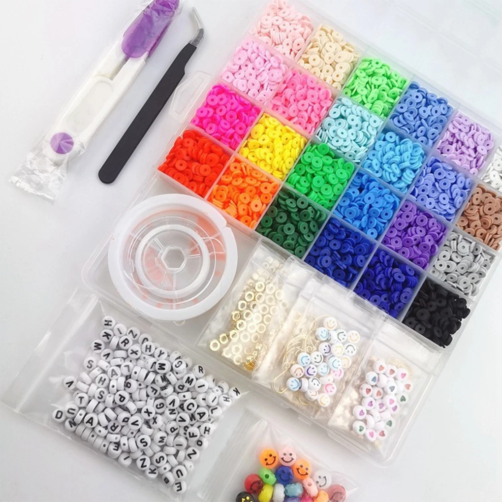 ZEFAN Lot De 6000 Perles D'argile Colorées De 6 Mm Pour Bracelets, Avec