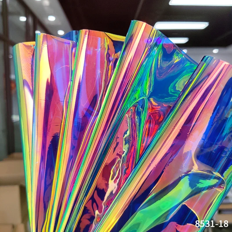 Hologr fico iridescente Limpar Tecido De PVC Transparente Couro Laser hologr-fico-iridescente-limpar-tecido-de-pvc-transparente-couro-laser