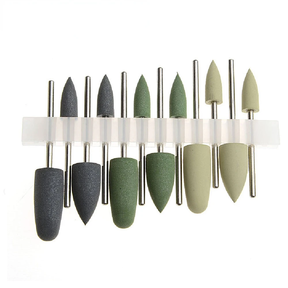 Dental Polishing Burs Resin Base Acrylic Invisible Denture Silicone Grinding Heads