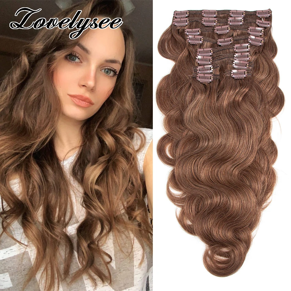 

240 Grams Body Wave Clip In Human Hair Extensions Brazilian Real Human Hair 10Pcs Clip Ins Remy Hair For Women Natural Color