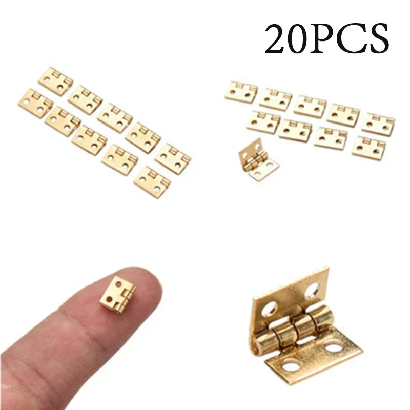

Mini Metal Hinge for Miniature Cabinet, Furniture Fittings for Cabinets, Home Hardware, Small Gold and Silver, 1/12 House, 20PCs