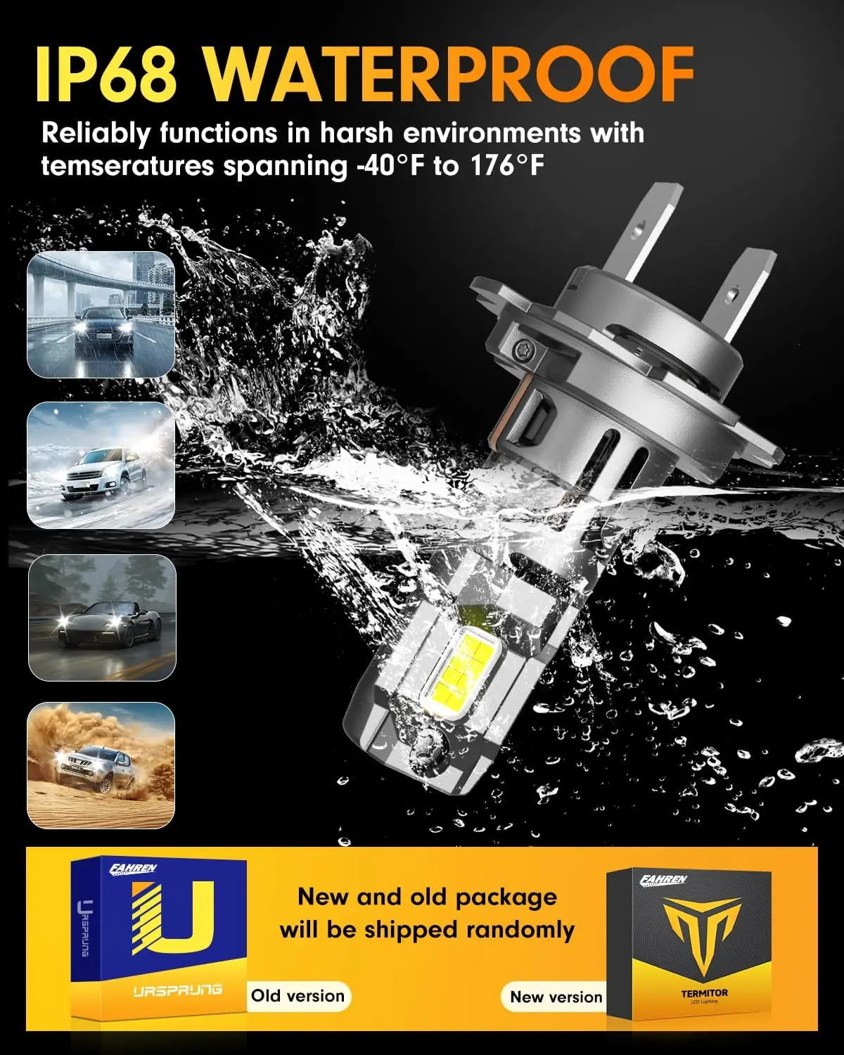 FAHREN 2PCS H7 LED Headlight Bulbs,65000ML 6500K Cool White,Plug and Play H7 Light Bulbs,CANBus Ready,No extra Adapter Required