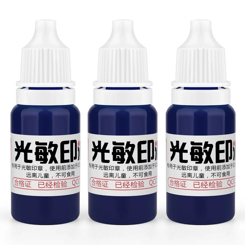 10ml Waterproof Ink for Clothing - Blue, Red, Black - Ideal for Student and Kids' Name Stamps