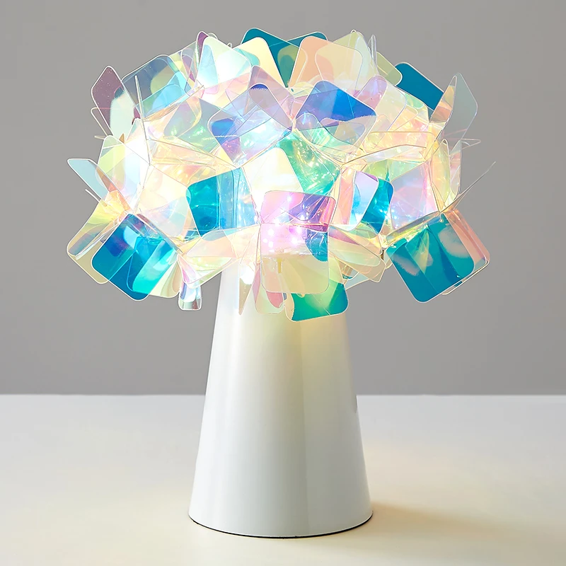 Flower Table Lamp Italian Bedroom Bedside Lamp Study Dining Room Nordic Personality Creative Rechargeable Flower Decorative Lamp