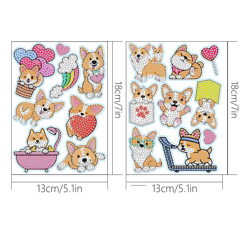5D Gem Diamond Painting Stickers For Kids Kawaii Pet Dog Panda Rhinestone Mosaic Sticker Diamond Paint by Number diamond art painting kit diamond painting set